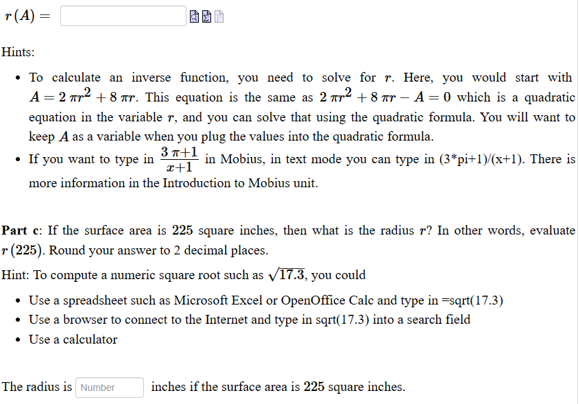 your answers to parts b and c to make sure that you