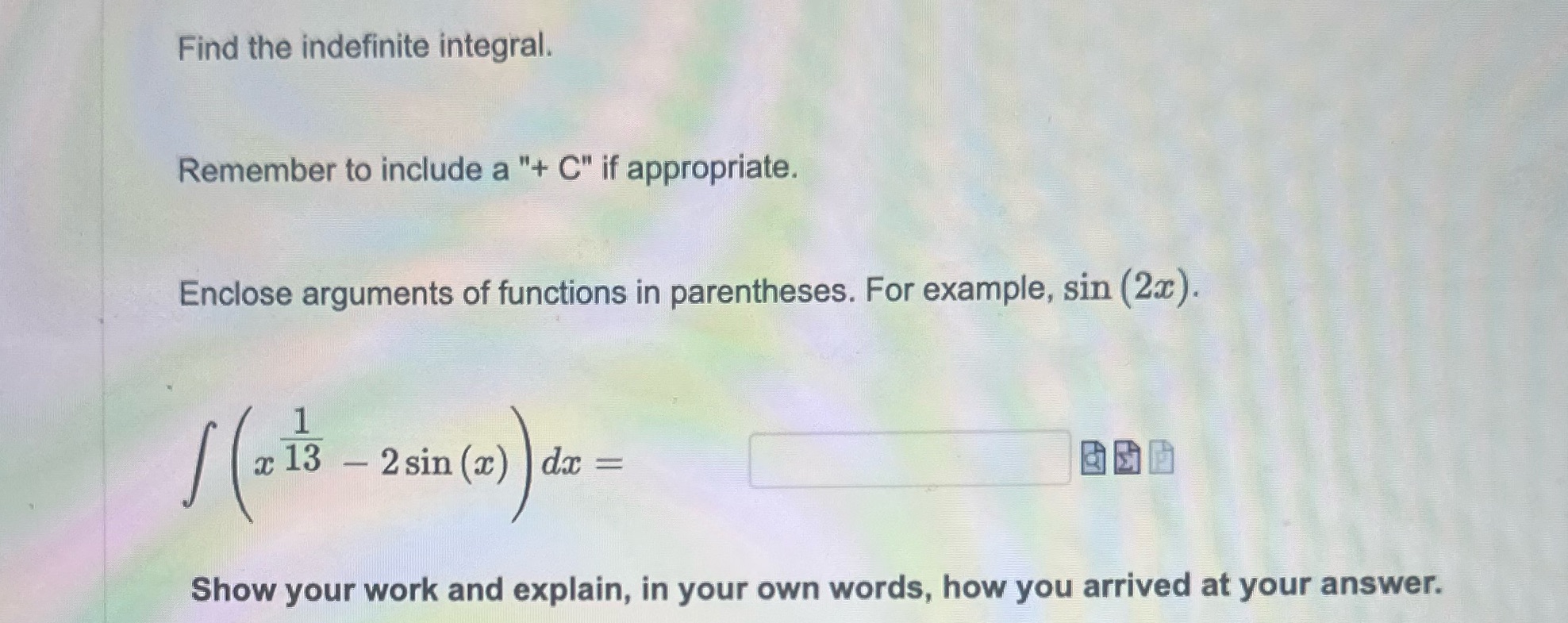 appropriate. Enclose arguments of functions in parentheses. For example, sin (2x). 1