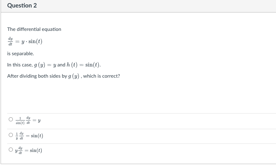 the definition given above, classify each of the following as separable or