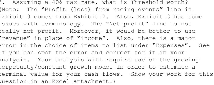 Assuming a All's tax rate, What IS Threshold Worth! !" Note