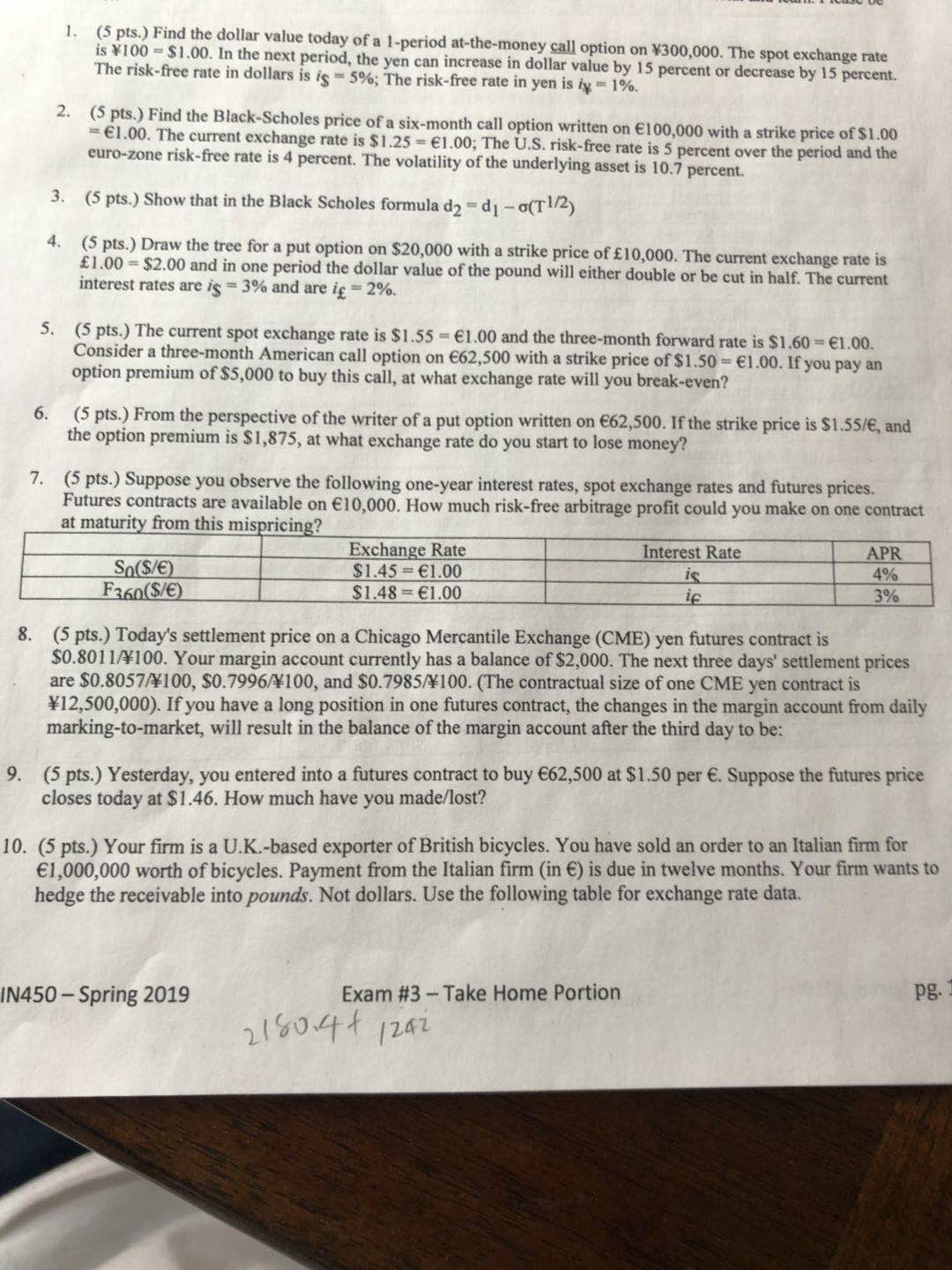  1 . ( 5 pis. ) Find the dollar value today