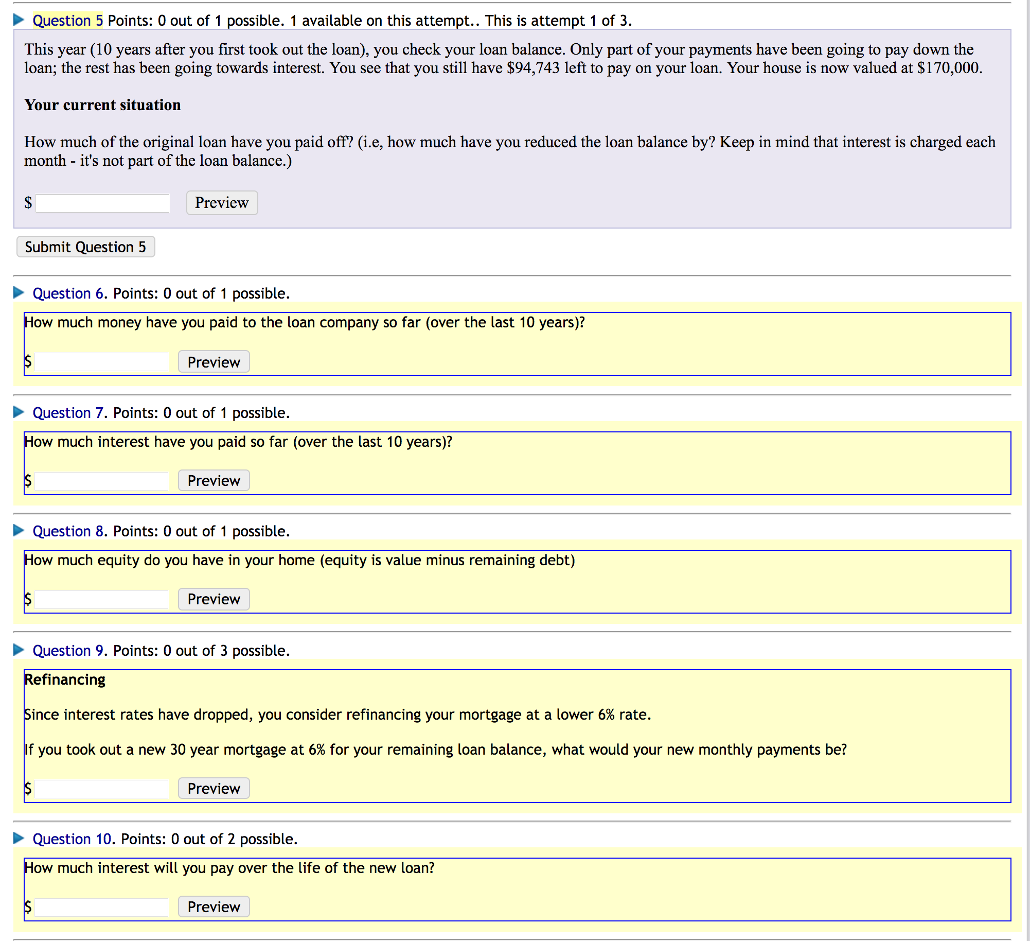  This year (10 years after you first took out the loan),