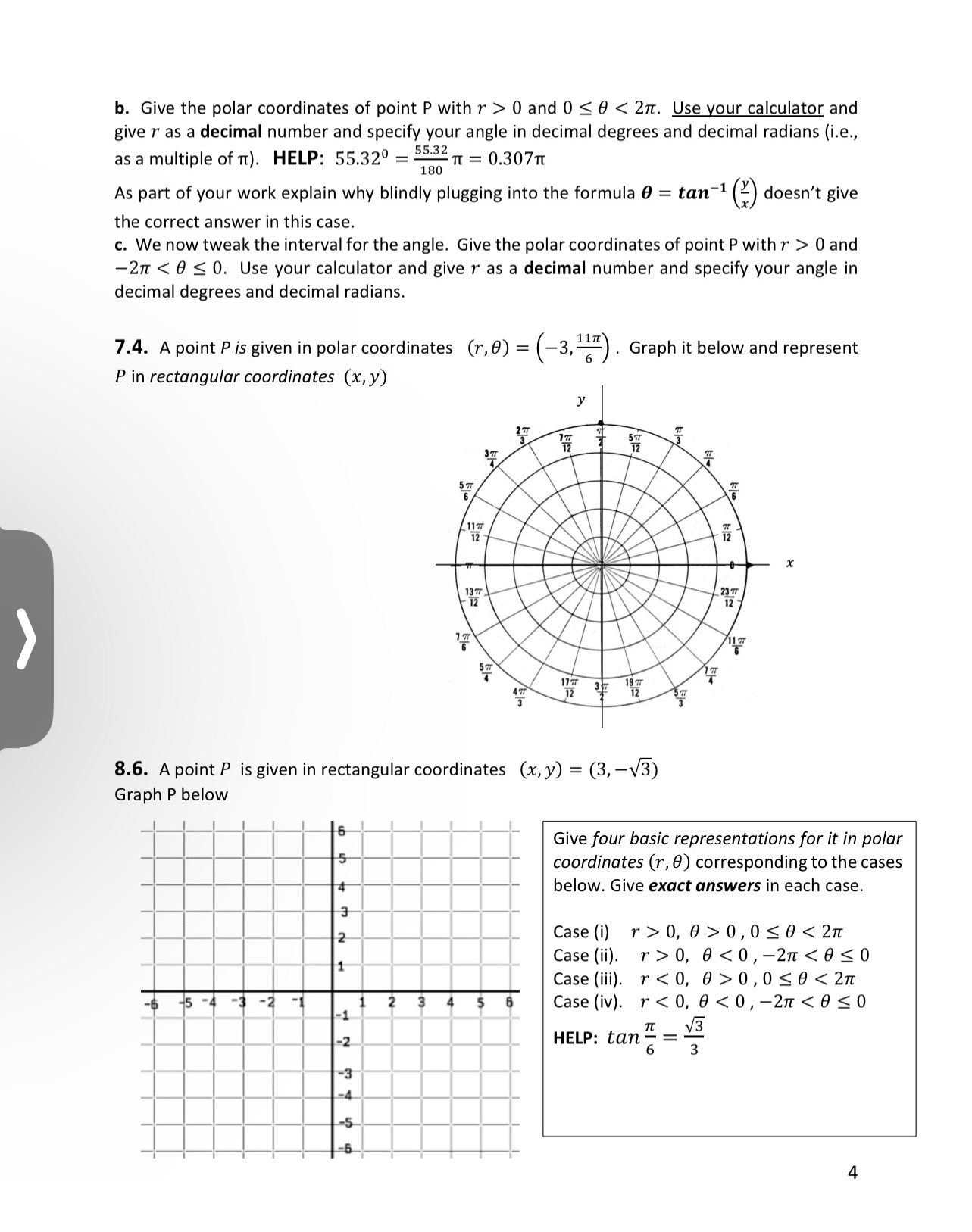polar coordinates the radius can be negative a. Plot the coordinates (r,