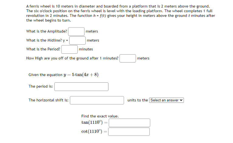 Example 1 Given the equation y = 4sin(3(x - 8)) + 7