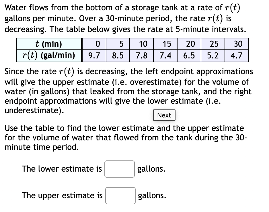 estimate (i .e. underestimate) O upper estimate (i.e. overestimate) Part c) Now