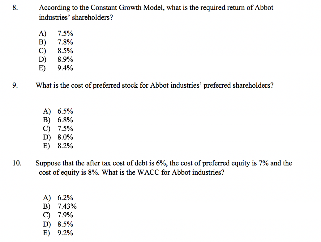buy a new factory. To evaluate the new factory project, Abbot industries