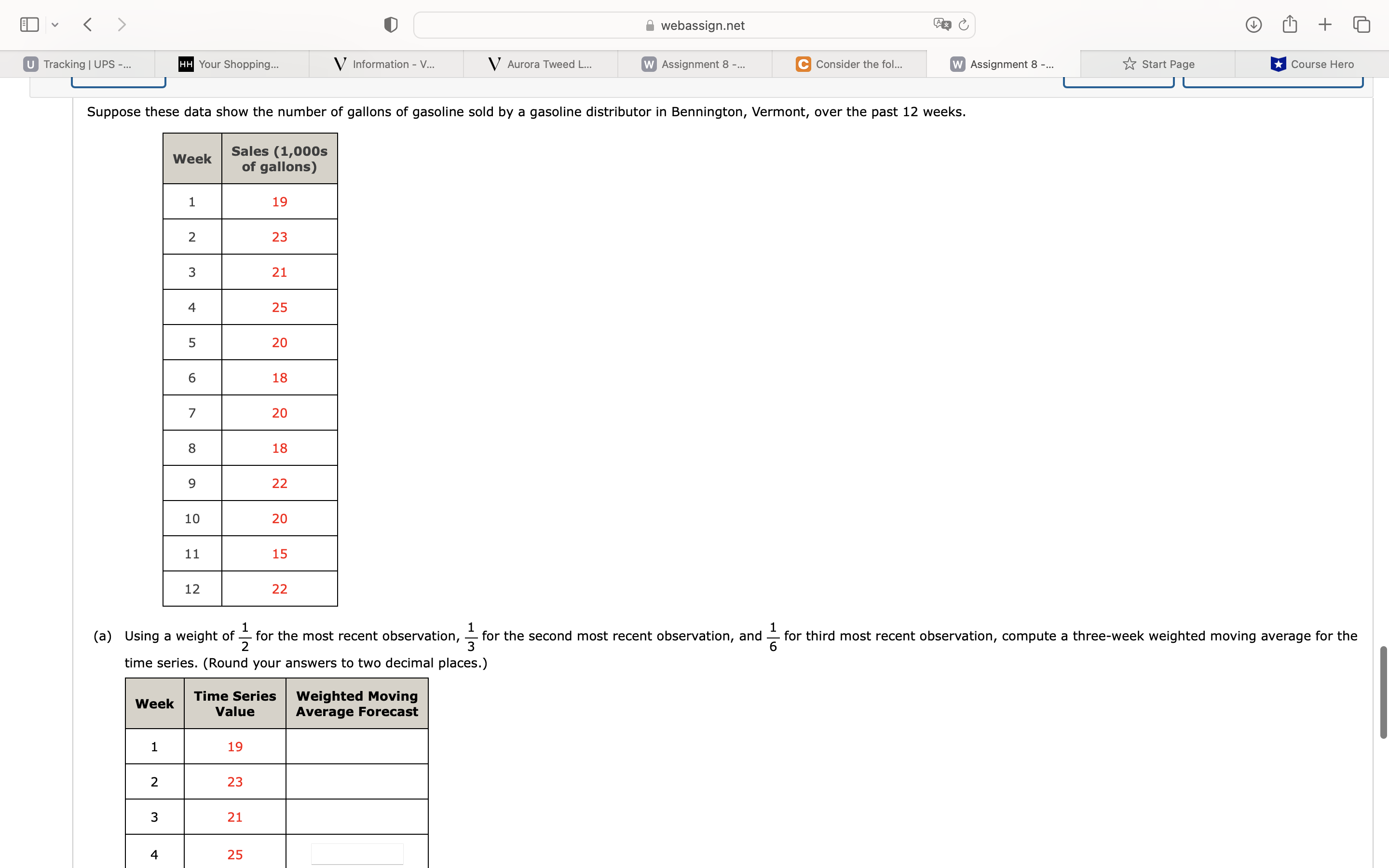 Tracking I UPS -... Your Shopping... 0 Information - V... Aurora Tweed