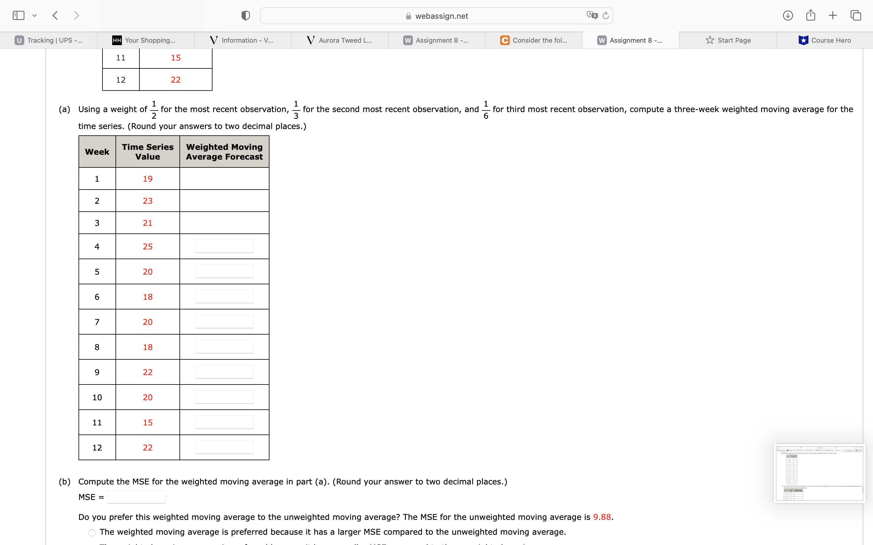 L... webassign.net O Assignment 8 -... Consider the fol... Assignment 8 -...