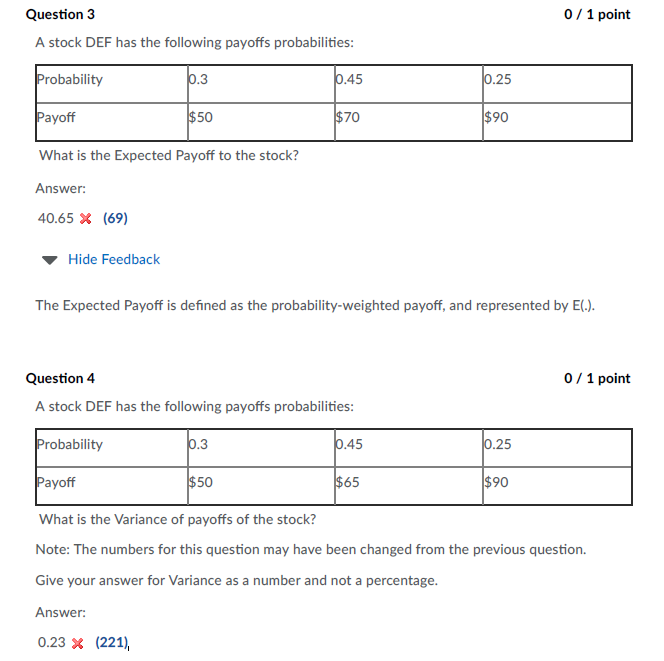 answer is shown on the right side of each question. I need