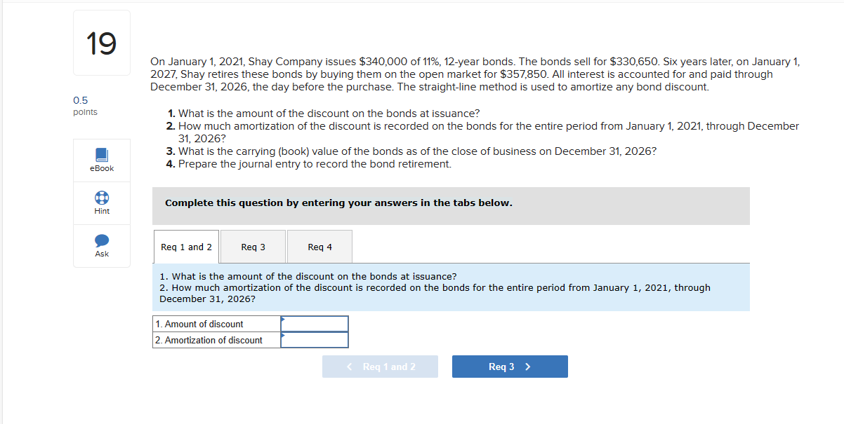bonds sell for $330,650. Six years later, on January 1, 2027, Shay