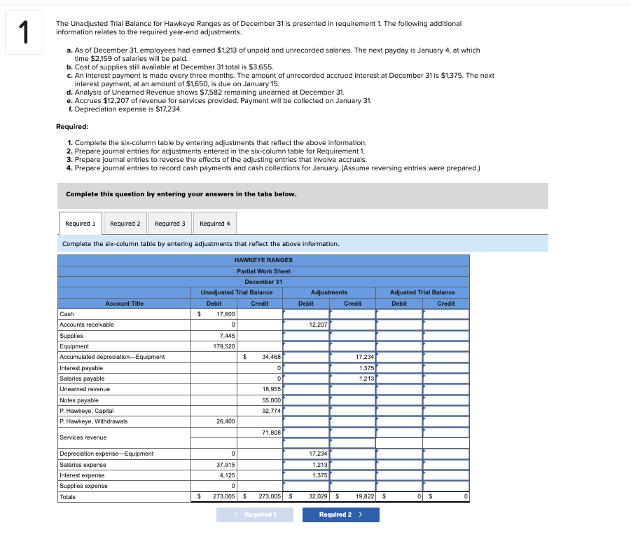 requirement l. The following additional information relates to the required year-end adjustmentS_
