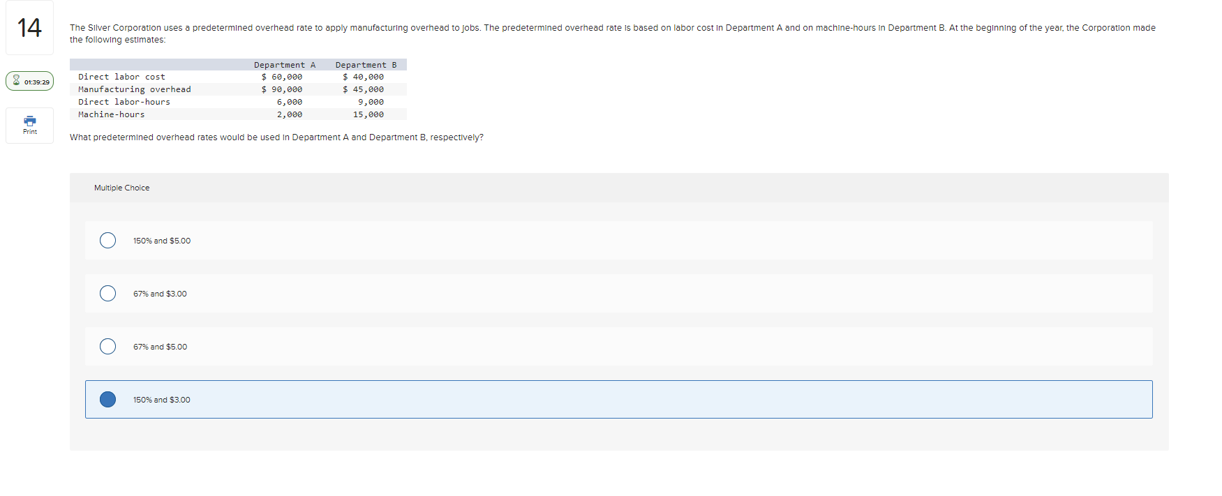 What predetermined overhead rates would be used in Department A and Department