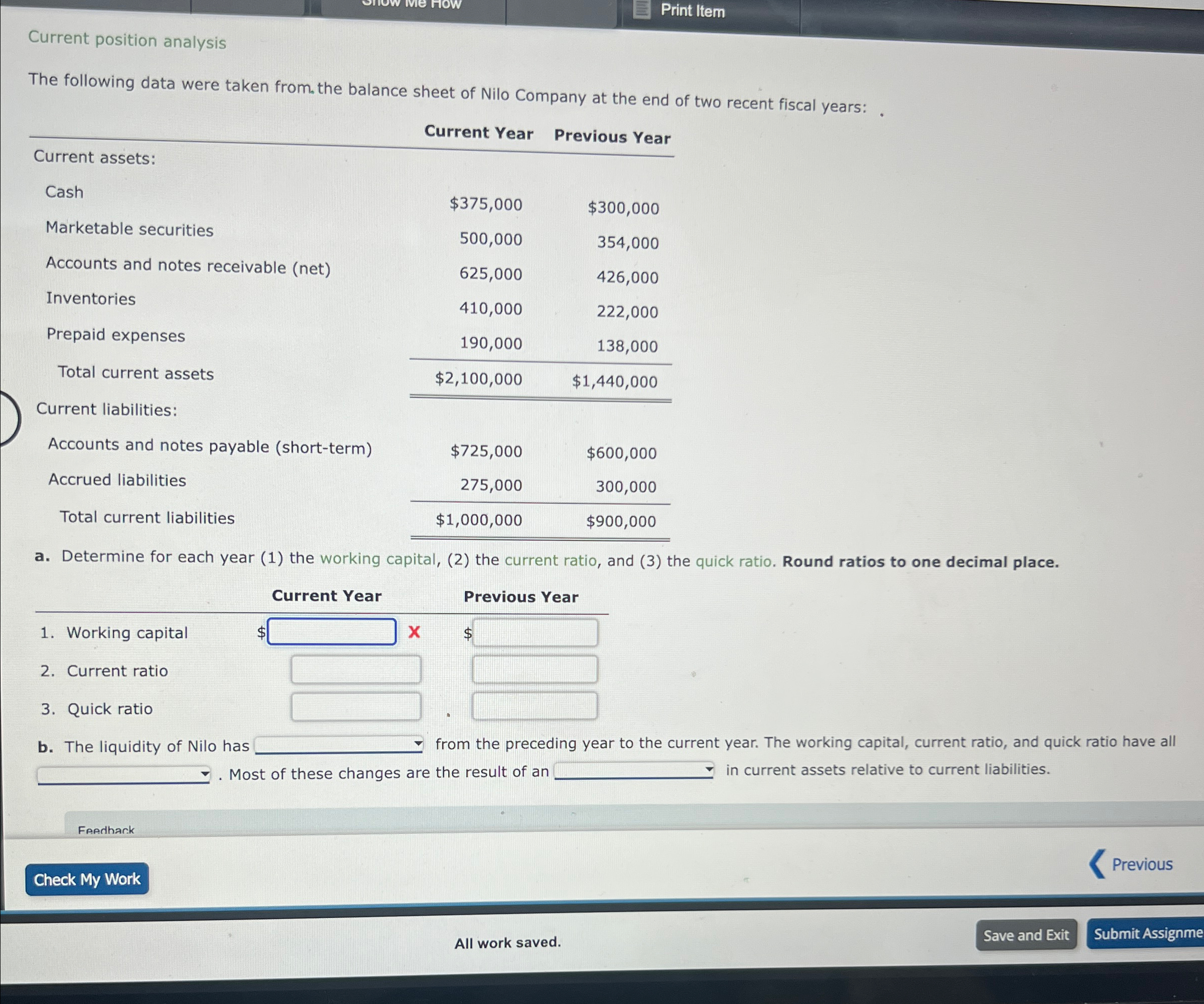  Current position analysis Print Item The following data were taken from.