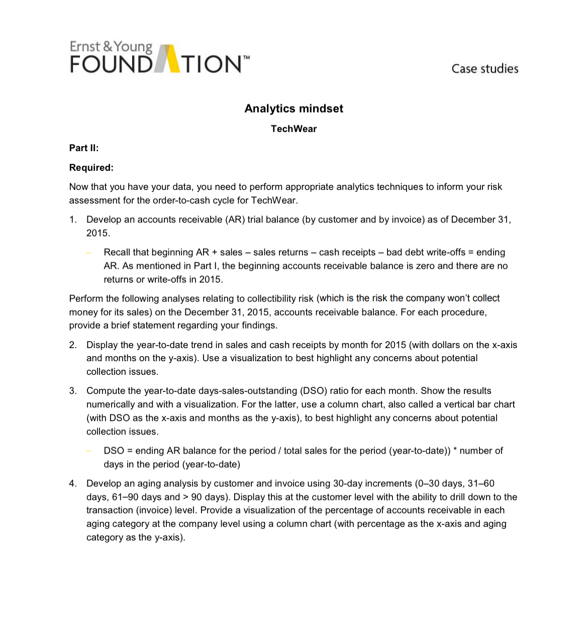  Frnst &Young TION ?m Case studies Analytics mindset TechWear Part II: