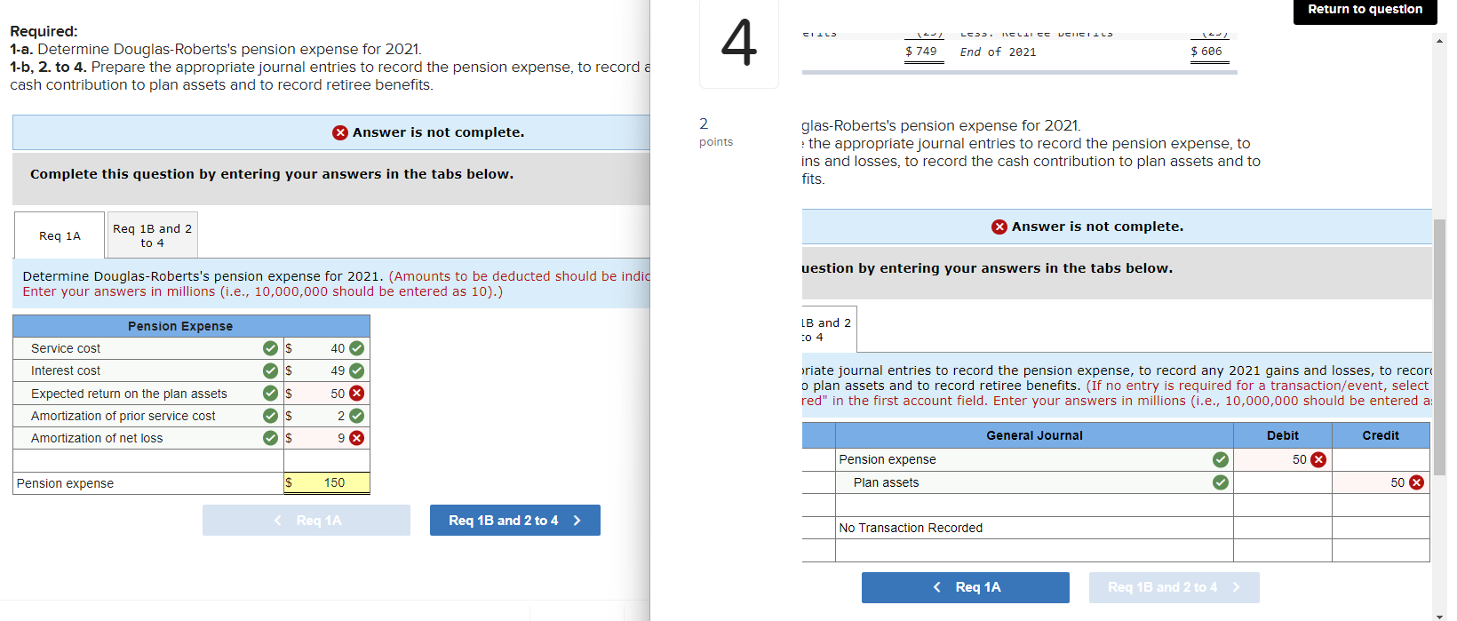  Exercise 17-16(Algo) Determine and record pension expense and gains and losses;