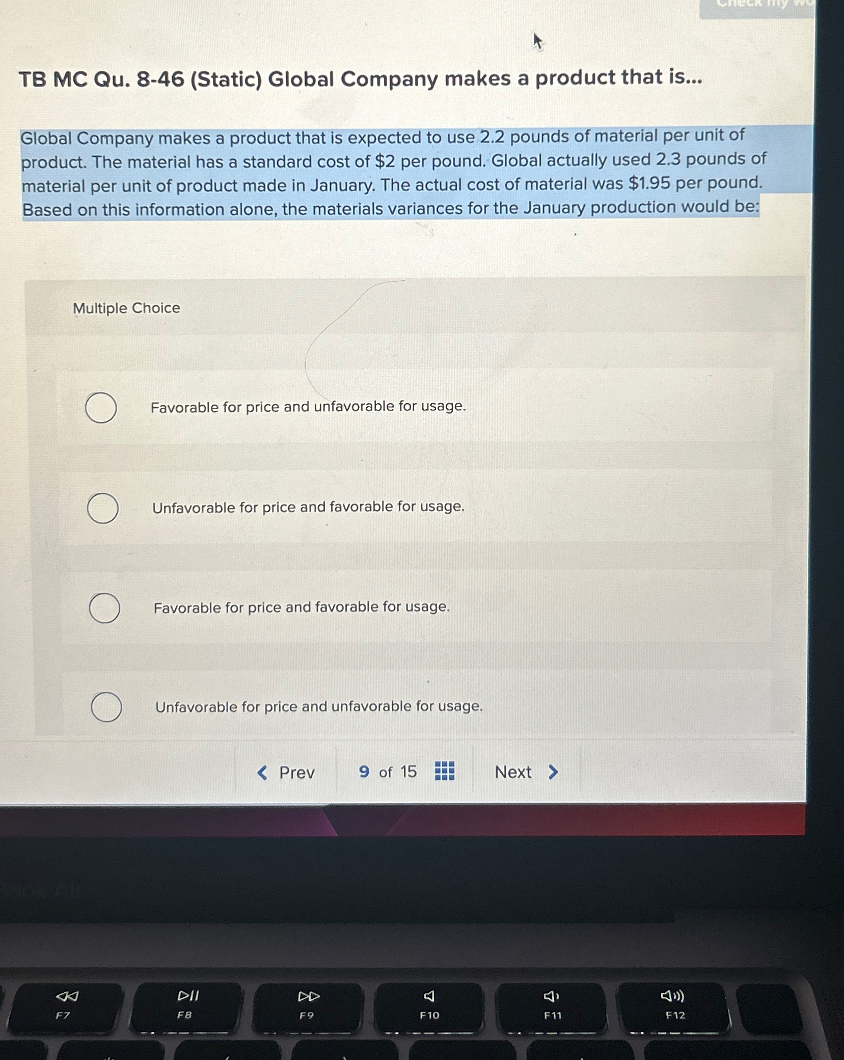Company makes a product that is expected to use 2.2 pounds of
