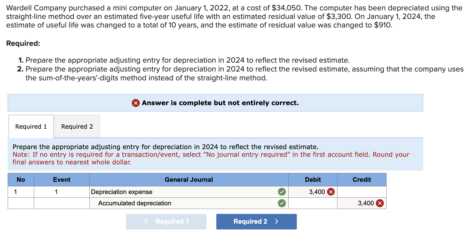 (Please answer both question 1 and 2) Wardell Company purchased a