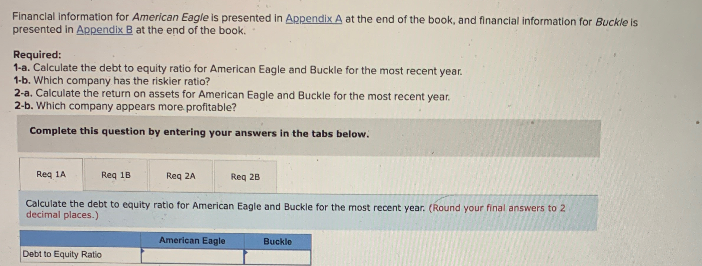 the end of the book, and financial information for Buckle is presented