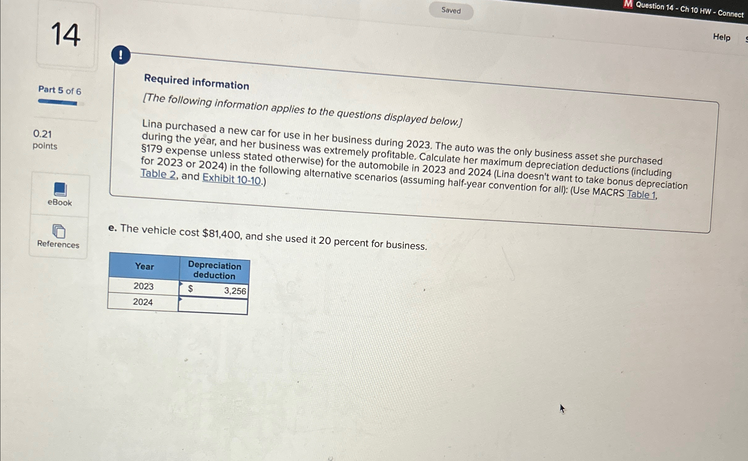  14 Question 14- Ch 10HW- Connect Help Part 5 of 6