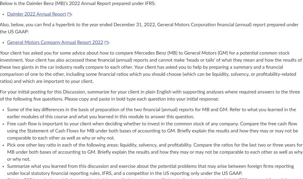 IFRS: Daimler 2022 Annual Report G Also, below, you can find a