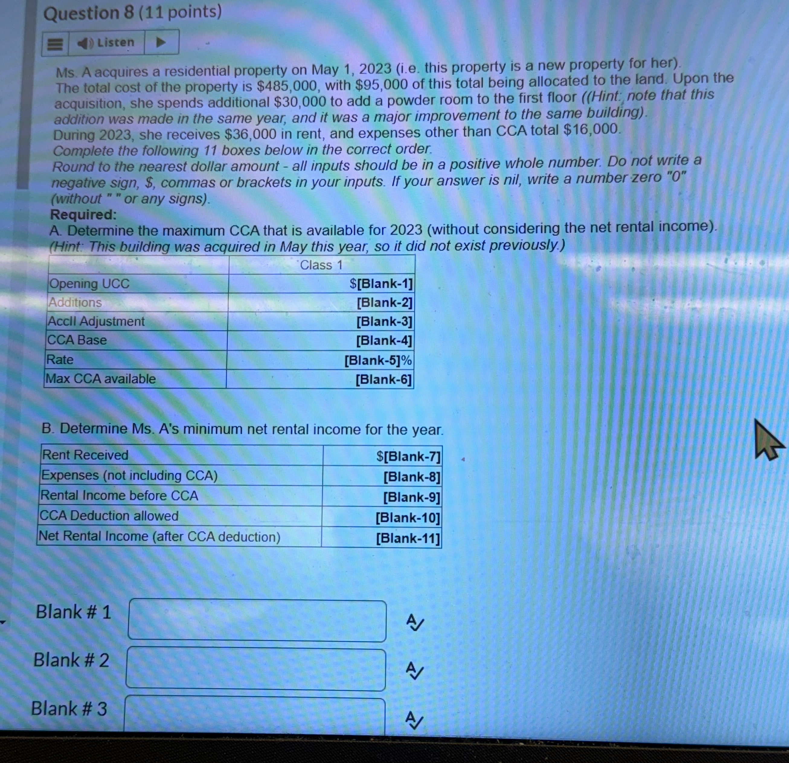 May 1,2023(i.e. this property is a new property for her) The total
