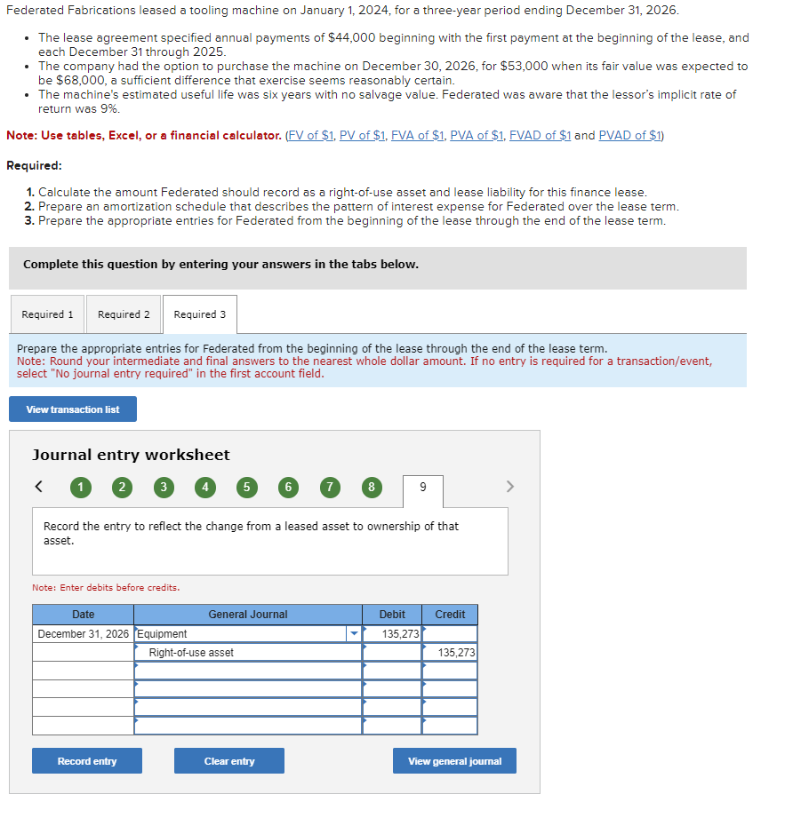  Please help me do #9(see the image below) journal entry. Federated