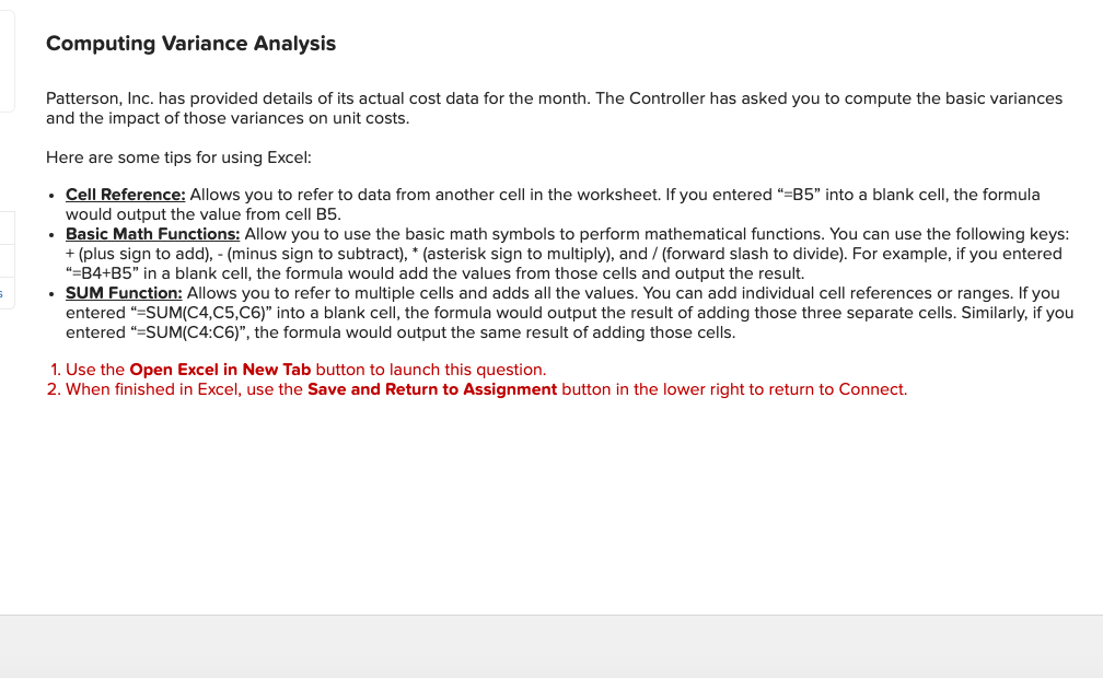Computing Variance Analysis Patterson, Inc. has provided details of its actual