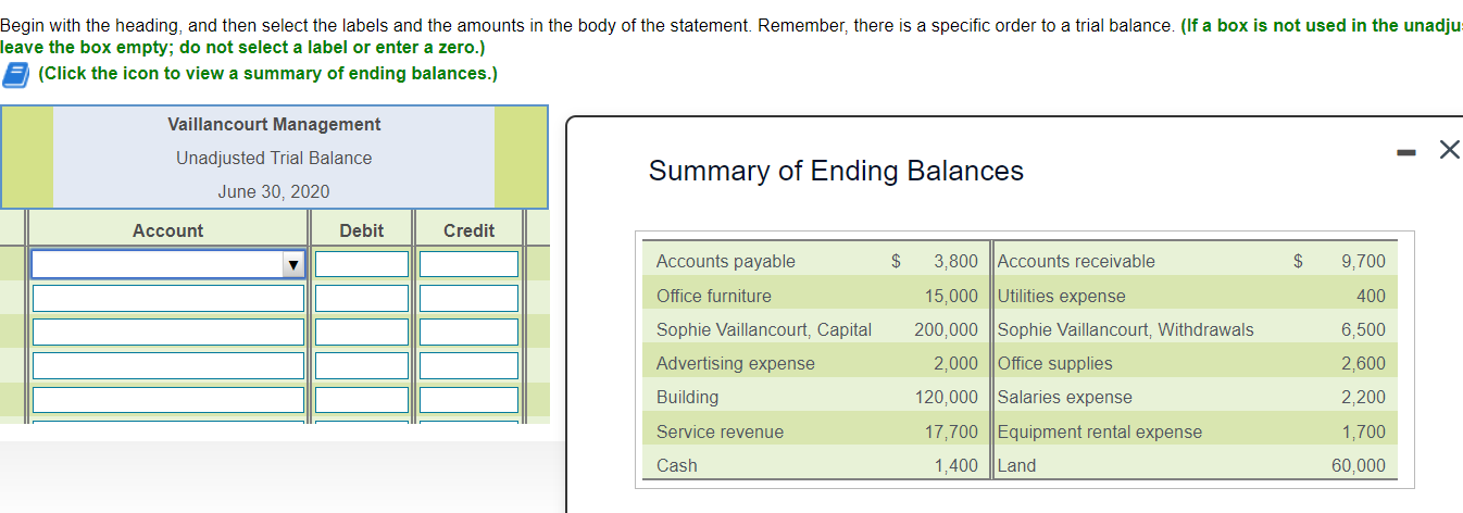 amounts in the body of the statement. Remember, there is a specific
