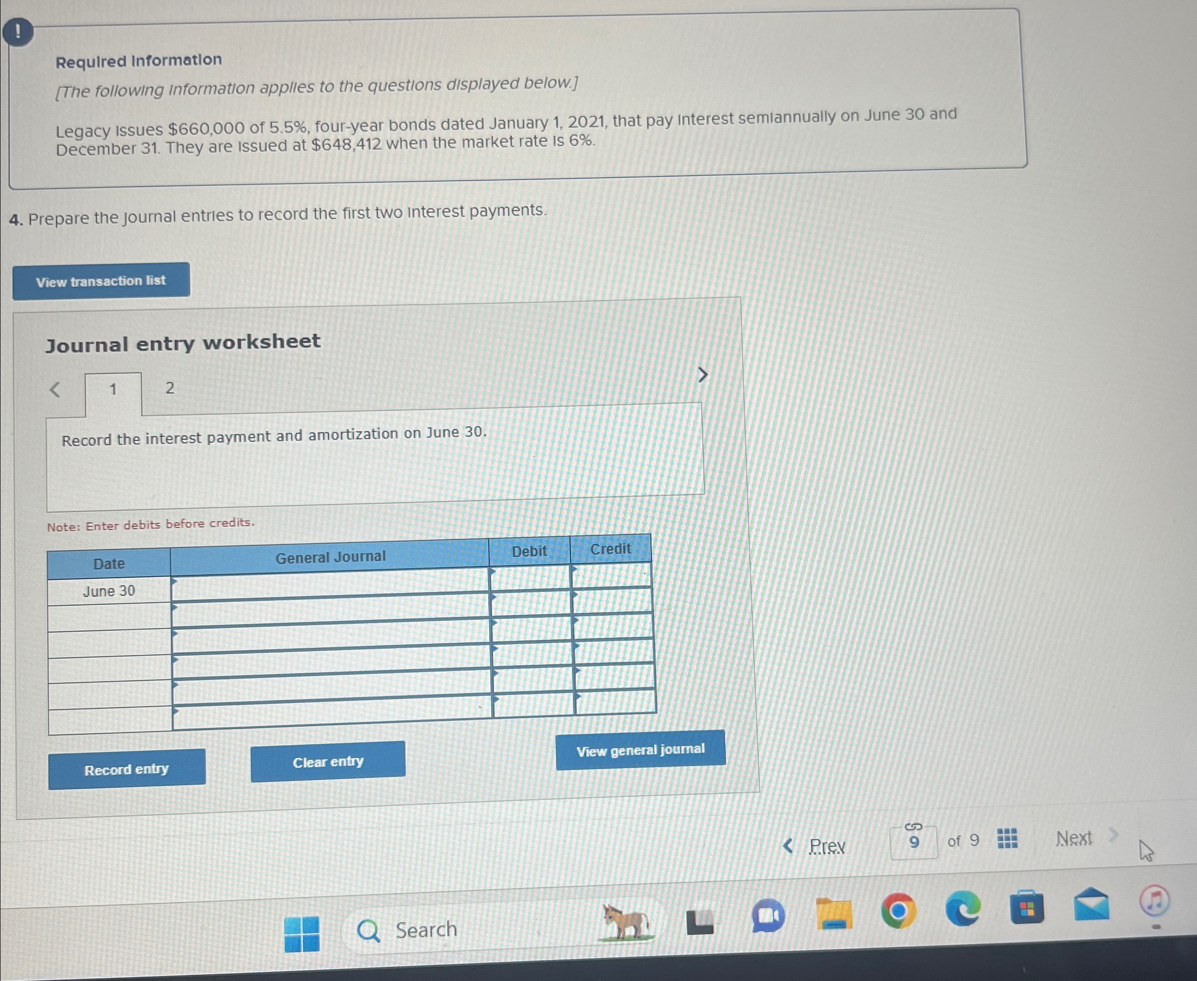  ! Requlred Informatlon [The following information applles to the questions displayed