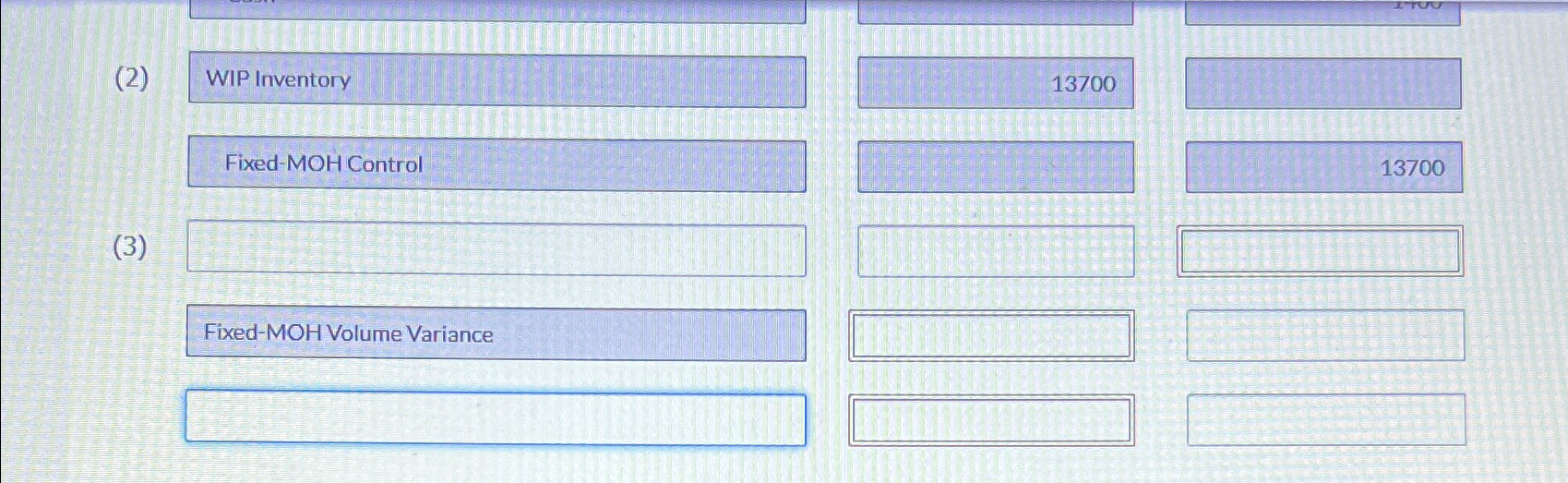 total fixed-MOH costs consisted of $3,200 of insurance (all prepaid), $4,600 in