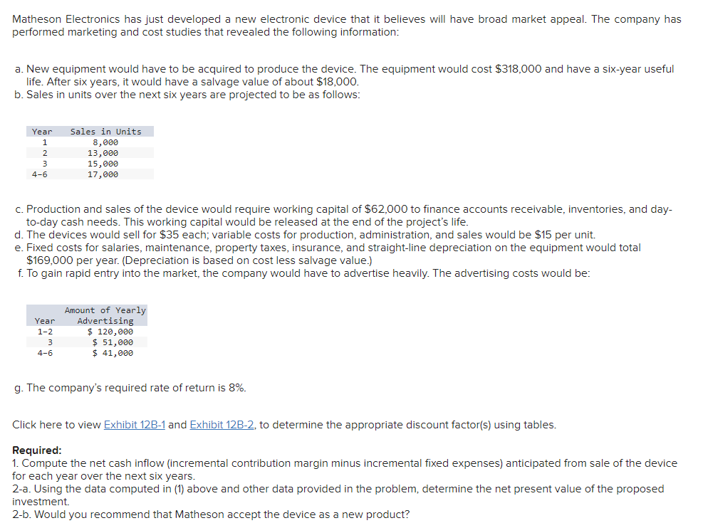 Matheson Electronics has just developed a new electronic device that it