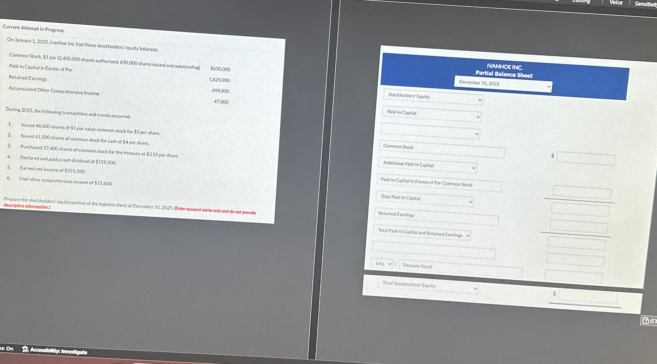 Current Attempt in Progress On January 1,2025, lvanhoe Inc, had these