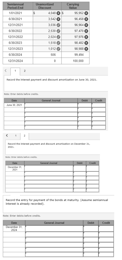  Required information Exercise 10-7(Algo) Straight-Line: Amortization table and bond interest expense