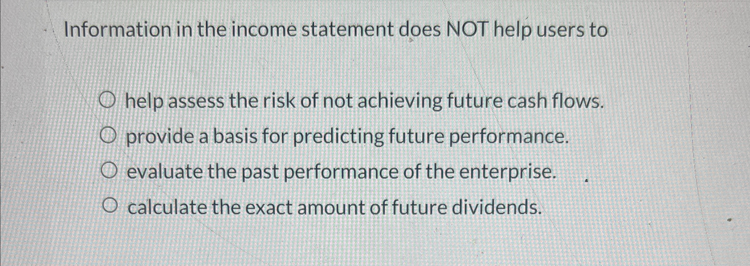 assess the risk of not achieving future cash flows. provide a basis
