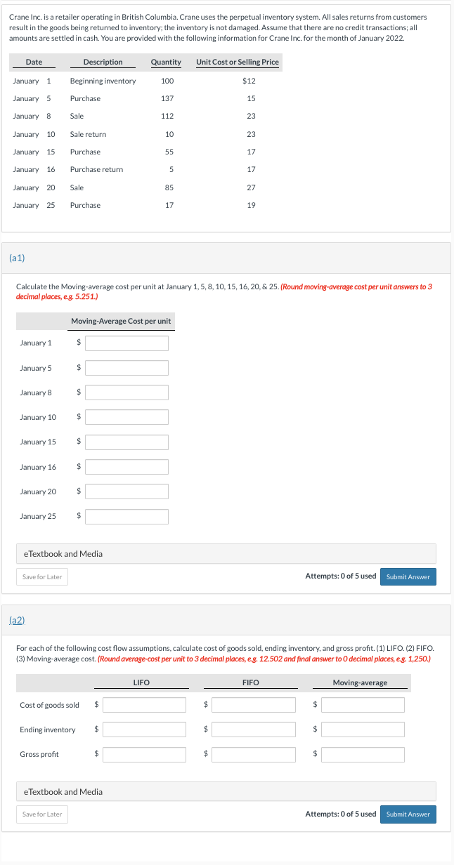 AND HOW TO CALCULATE EACH ONE... GROSS PROFIT WAS WRONG FOR (A2)