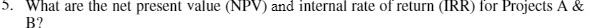 5. What are the net present value (NPV) and internal rate of
