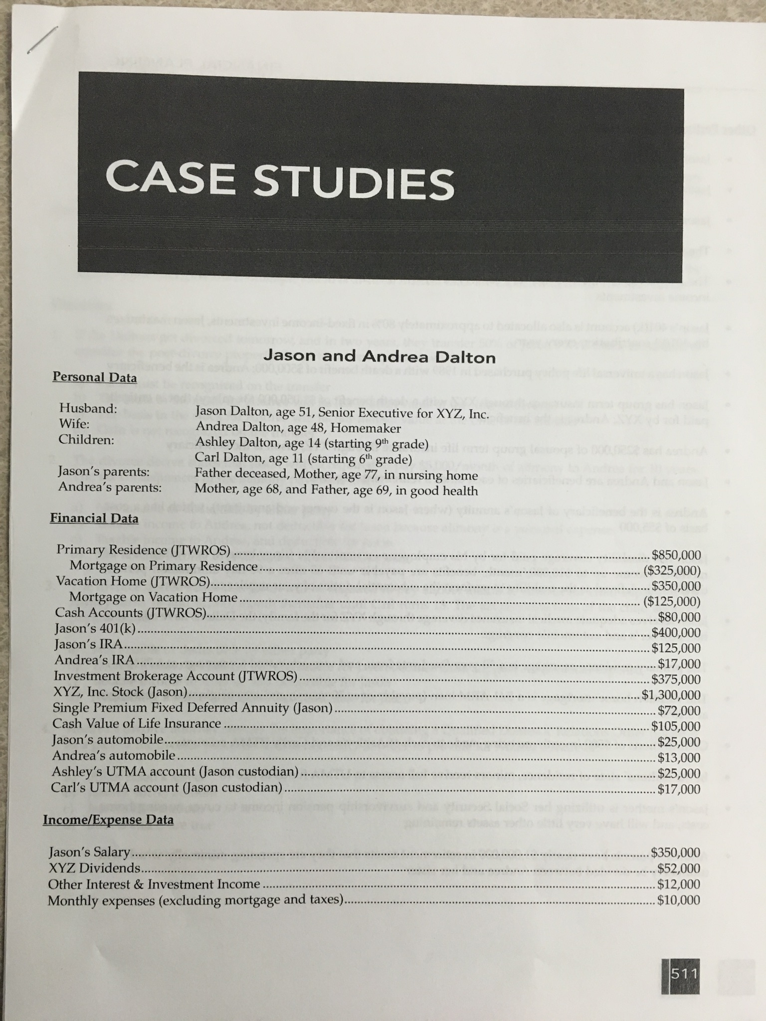  I need help with all questions if possible CASE STUDIES Jason