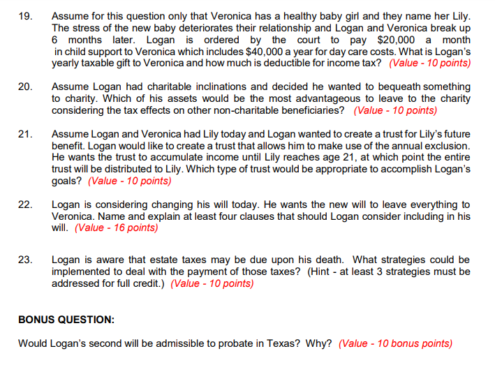 to the charity considering the tax effects on other non-charitable beneficiaries? (Value