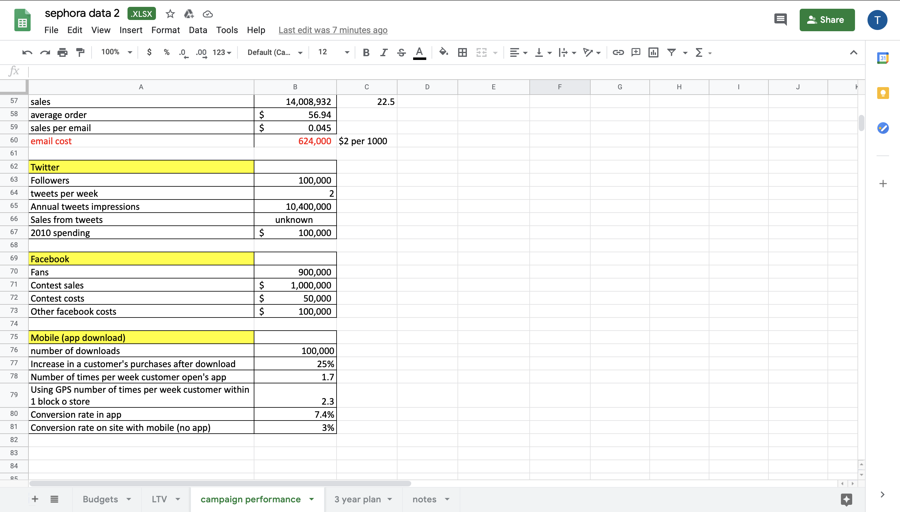 ago n 7 100% * $ % .0_.00 123 Default (Ca... *