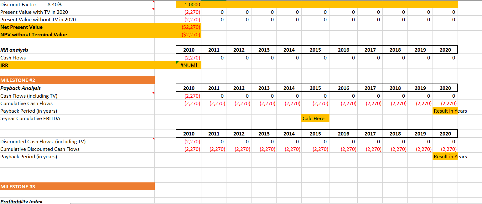 and profitability index for both projects. Please help me fill this out.