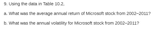 annual return of Microsoft stock from 2002-2011? b. What was the annual