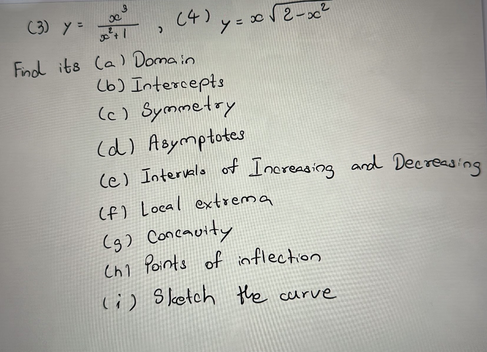 4 ) y = 20 V 2- 202 Find its (a )