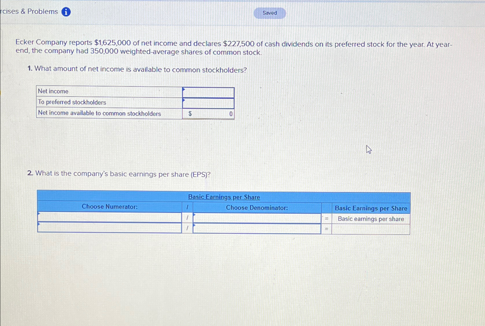 declares $227,500 of cash dividends on its preferred stock for the year.