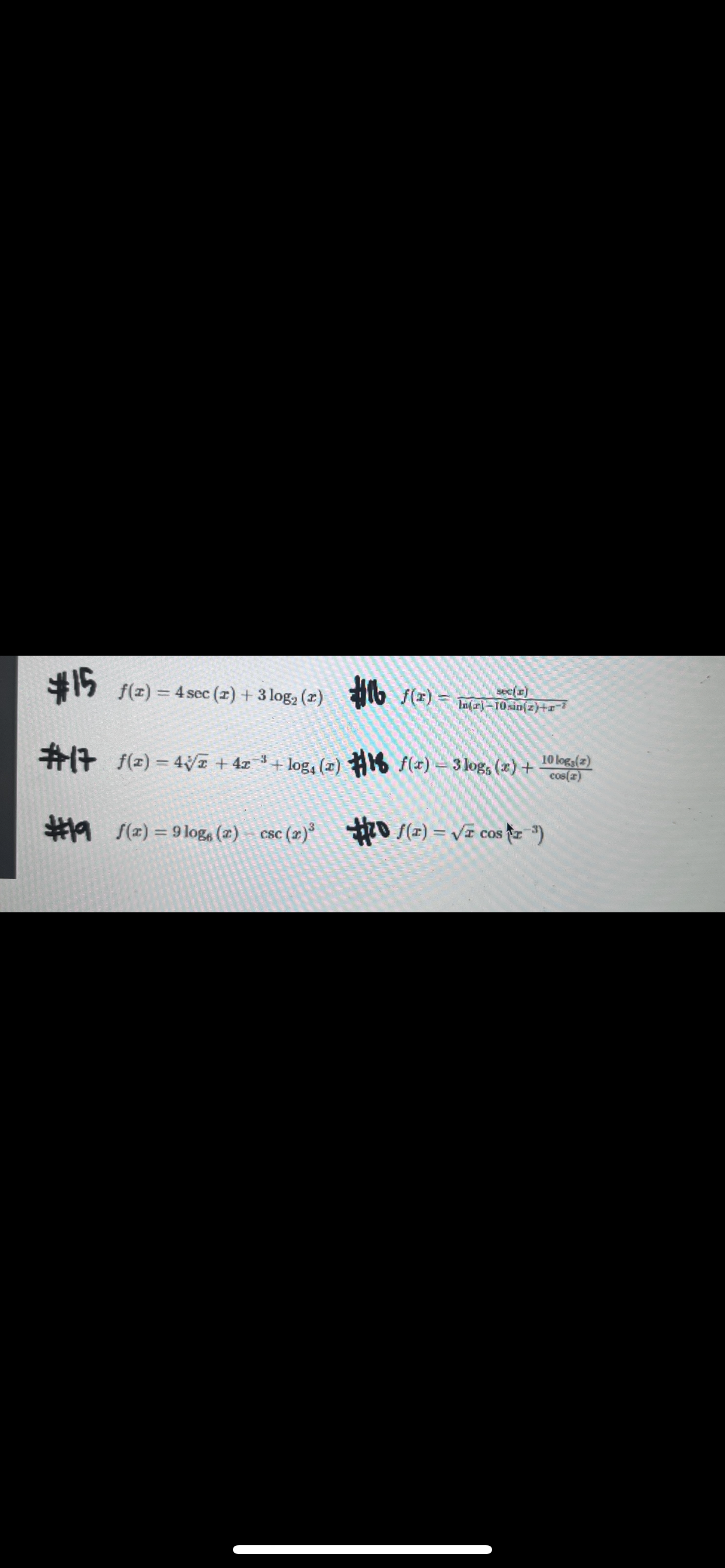 (z) = 910% (x) csc (x)3 ccs(z) cos