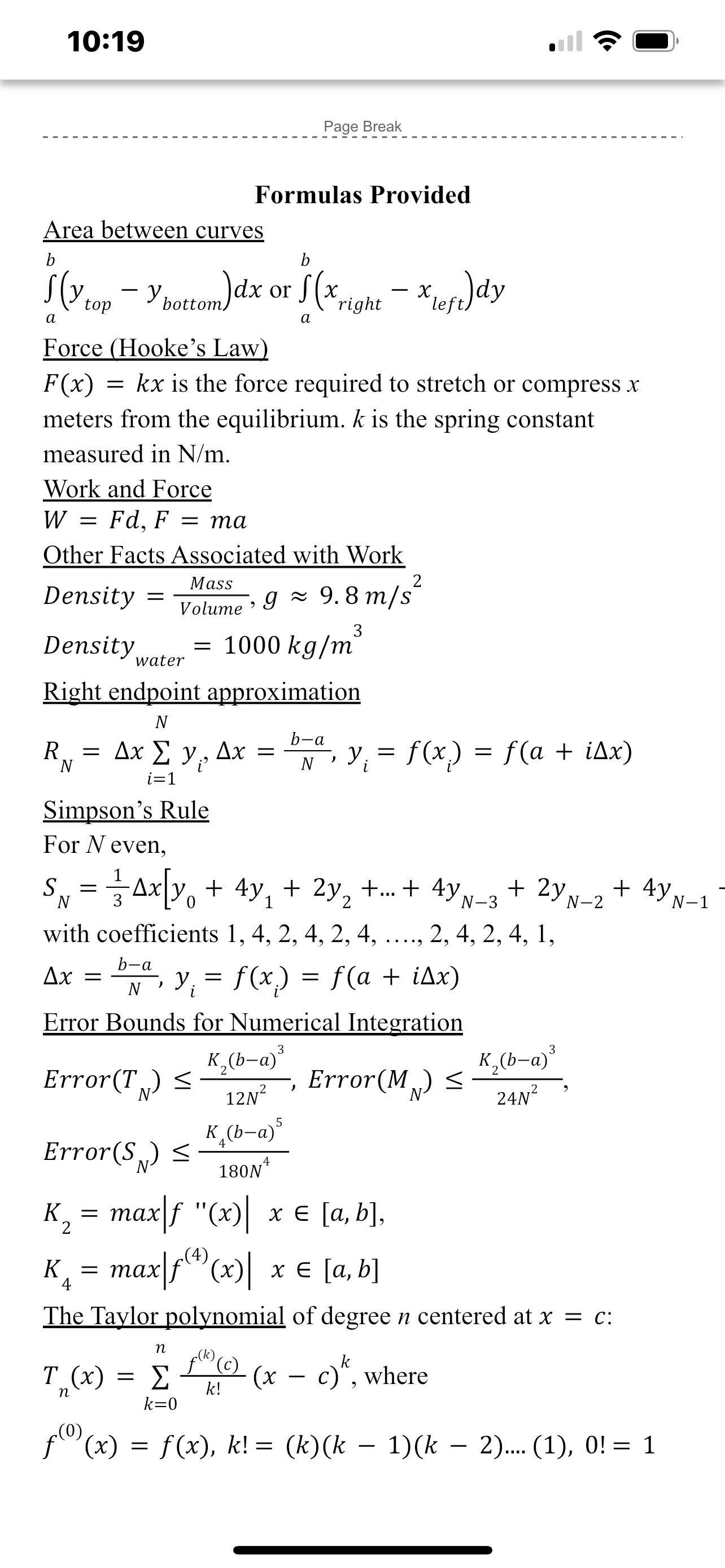 Page Break Problem. 6 For f(x) = In x, compute the Taylor