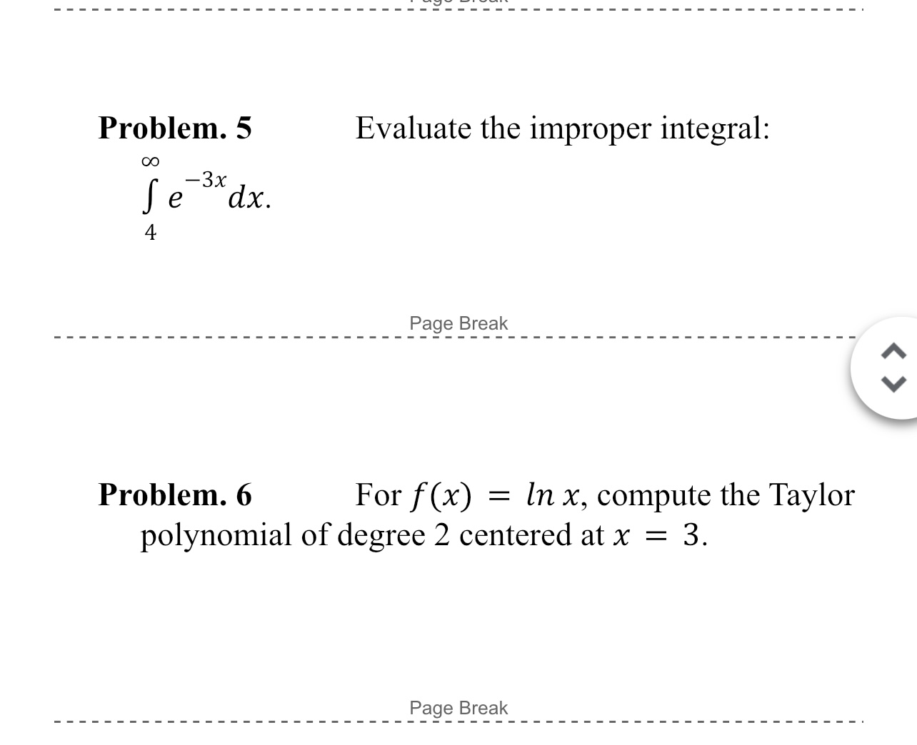 polynomial of degree 2 centered at x = 3. Page Break