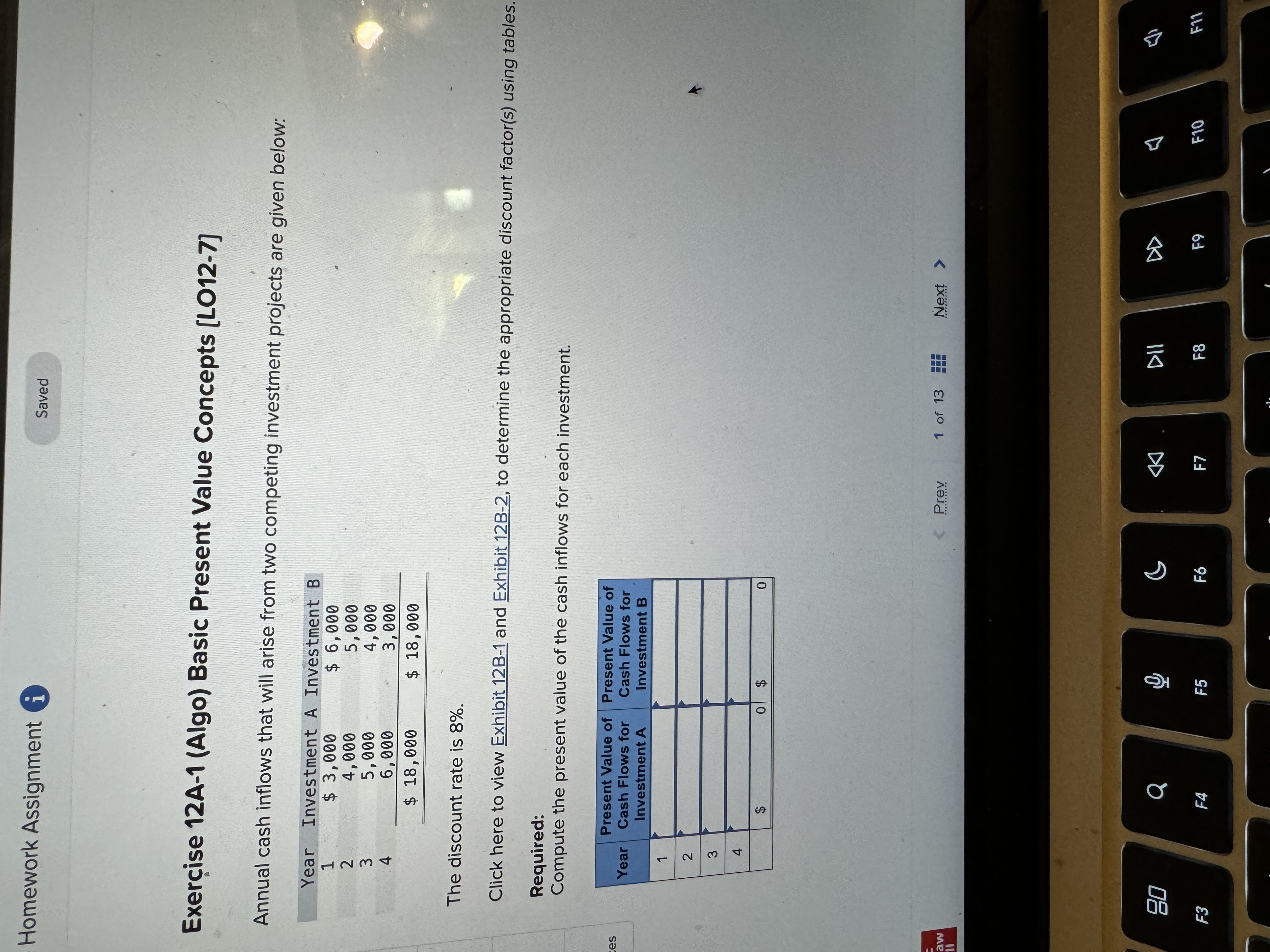 will arise from two competing investment projects are given below: The discount