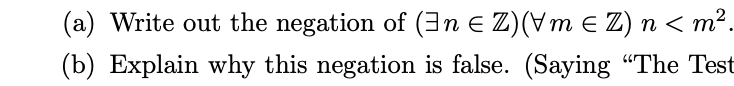 every The statement is true: Let n 2 integer m, it is