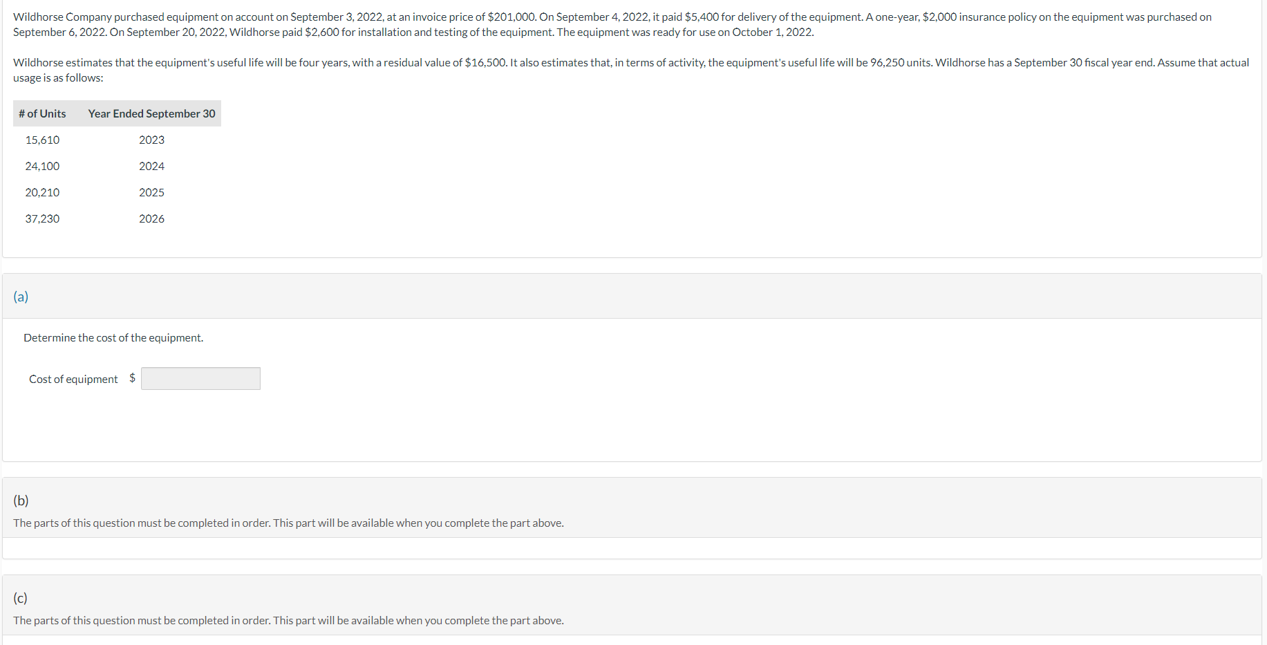  September 6,2022. On September 20,2022, Wildhorse paid $2,600 for installation and