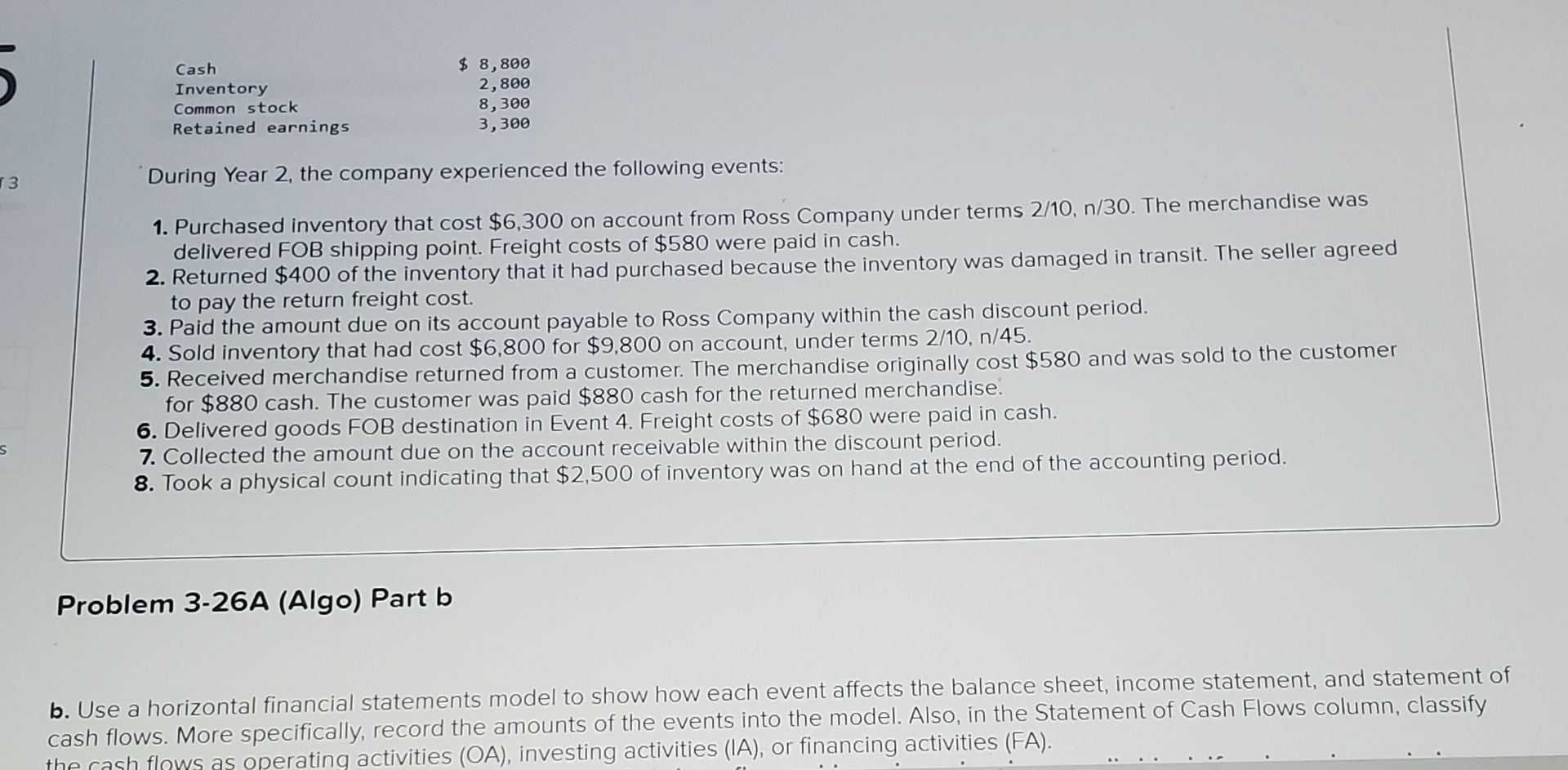 b.(shown on screen) c. prepare a multistage income statement changes in stockholders